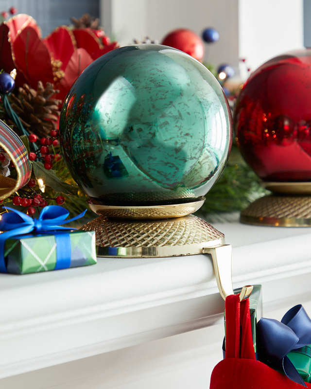 Glass Sphere Stocking Holder